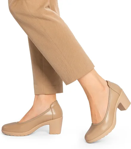 Vista 7 de DREAM PAIRS Zapatos de tacón bajo con punta cerrada y gruesos para mujer, zapatos de trabajo cómodos con punta redonda, zapatos de boda Nereida