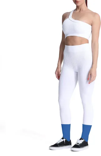 Vista 2 de Aoxjox Conjuntos de 2 piezas para mujer, yoga, gimnasio, fitness, actividad activa, camiseta corta sin mangas, cintura alta, leggings sin costuras