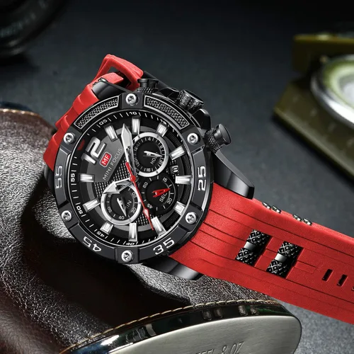Vista 2 de Mini Focus Men Watches Unique Casual Wrist Watches (ChronographWaterproofLuminousCalendar24 Hours) Silicon Band Fashion Watches for Men