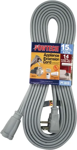 Vista 4 de Aire acondicionado resistente de 3 pies y cable de extensión para electrodomésticos principales, certificado UL, calibre 14, 125 V, 15 amperios