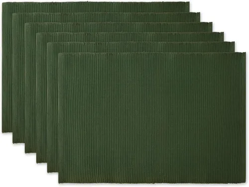 Vista 33 de DII - Juego de manteles individuales (100% algodón, acanalado) para uso diario, 13x19, Aqua, 6 piezas