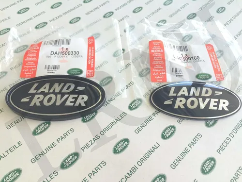 Vista 4 de Land Rover Insignias Ovaladas Negras SOBRE Plata - Nuevas Piezas Originales DAG500160 + DAH500330