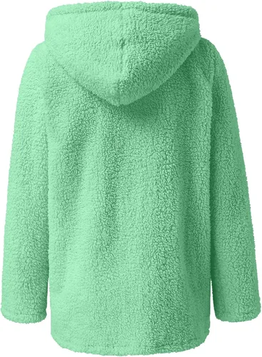 Vista 5 de Womens Coats Women's Fashion Solid Color Jacket Long Sleeve Zipper Hooded Plush Coat