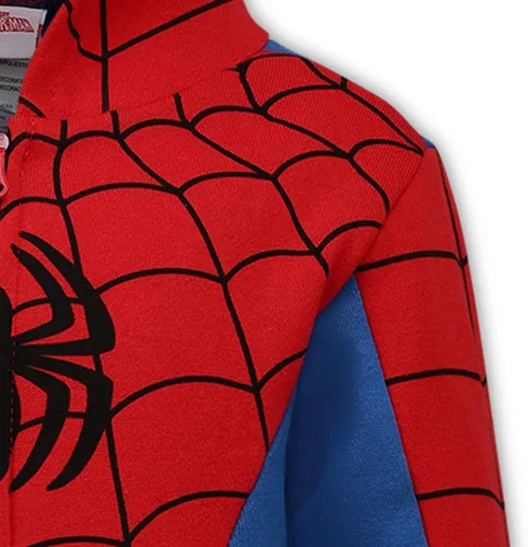 Vista 5 de Marvel Avengers Capitán América y Spiderman - Sudadera con capucha y cremallera para niños pequeños - Azul marinorojoblanco