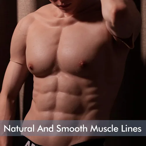 Vista 8 de ROANYER Traje muscular de silicona para hombre, realista, pecho de silicona masculino, vientre muscular falso, para cosplay transgénero