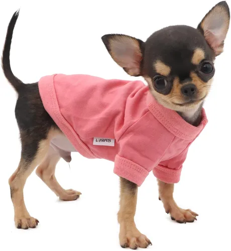 Vista 17 de LOPHIPETS Camiseta de perro 100% algodón para perros pequeños Taza de té Chihuahua Yorkie Ropa para cachorros - Azul/XXS