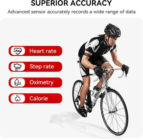 Vista 2 de XOSS BBP Heart Rate Monitor Armband with Bluetooth5.0 & ANT+, IPX68 Waterproof & Rechargeable 60Hour Battery Life Monitor Watch for Exercise