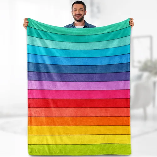 Vista 17 de Aimego Rainbow Pride Throw Blanket 50" x 60" Flannel Fleece Adventuring Blanket