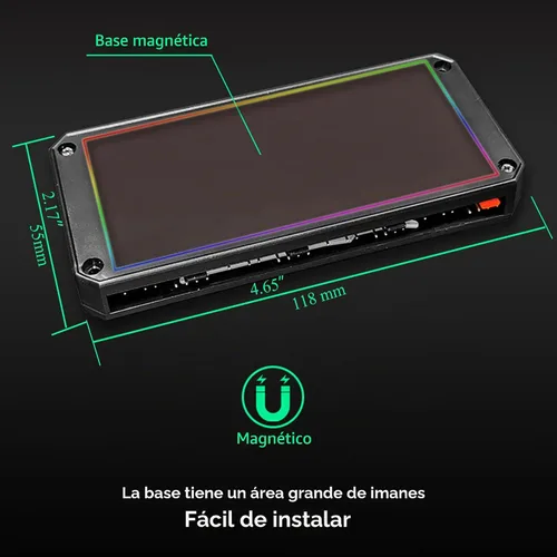 Vista 5 de Integrador de controlador ARGB de ventilador de PC, adaptador de cambio de luz ARGB de control remoto, 8 puertos de controlador de velocidad de Negro