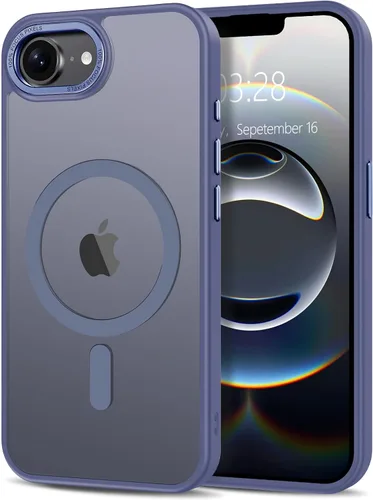 Vista 128 de Anuck - Funda magnética para iPhone 11 compatible con MagSafe, carcasa trasera mate translúcida dura, borde de TPU, delgada, resistente a impactos