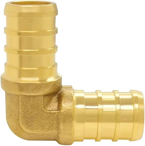 Vista 5 de Hooshing 9 unids 1/2 pulgada PEX 90 grados codo de latón sólido púas engarzado accesorios para trabajos de fontanería de tubería PEX