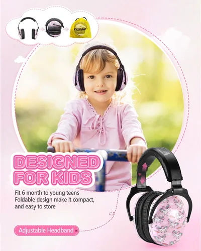 Vista 6 de ZOHAN Orejeras para niños, paquete de 2 unidades, unicornio+Música