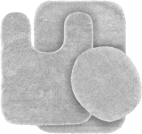 Vista 9 de Kids Zone Home Linen Juego de alfombras de baño de 3 piezas, color azul aguamarina sólido, alfombras de baño, juego de baño, alfombras súper suaves