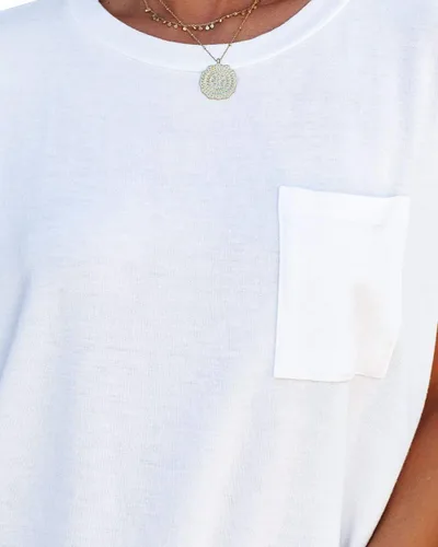 Vista 4 de WMZCYXY Camiseta sin mangas de verano para mujer, cuello redondo, casual, holgada, con bolsillo