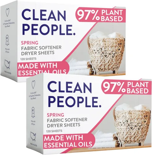 Vista 22 de The Clean People Hojas suavizantes de tela, hojas de secadora, suavizan y eliminan la adherencia estática, suavizante vegano para ropa, aceites
