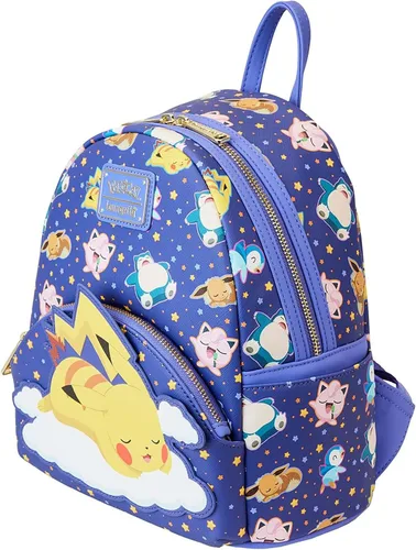 Vista 3 de Loungefly Pokemon Pikachu Durmiendo y Amigos Mini Mochila