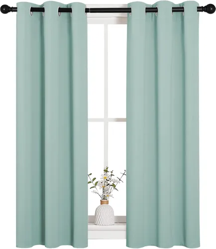 Vista 2 de NICETOWN Cortinas opacas de color azul aguamarina para dormitorio, 29