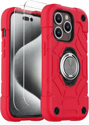 Vista 29 de KCJ Funda para iPhone SE 2022/2020, iPhone 8/7/6/6S, con [2×Protectores de Pantalla][Soporte de Anillo] Silicona Suave+PC Duro Protección Completa