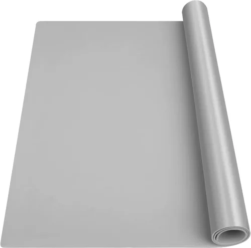 Vista 18 de Tapete de silicona extra grande, tapete de silicona para encimera de cocina, isla, mesa de comedor, protector de encimera, tapete resistente al Negro