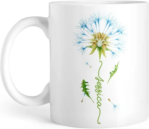 Vista 13 de CUBICER Tazas de café personalizadas, diseño de lirio, nombre personalizado, tazas de cerámica blanca, taza de viaje grande, vaso para beber, Lirio