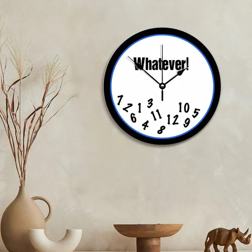 Vista 5 de ArogGeld Whatever Funny - Reloj de pared personalizado de 10 pulgadas, redondo de madera vintage, funciona con pilas, grande, silencioso Lo que sea
