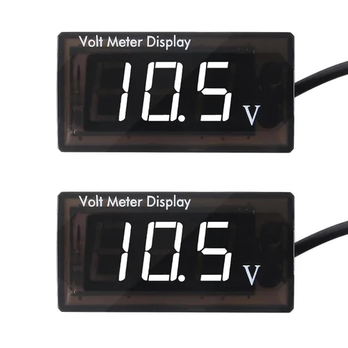 Vista 10 de 2 PCS Voltímetro Digital DC 5-28V para Coche, Medidor de Voltaje 12V, Medidor de Audio para Coche, Pantalla LED, Medidor 12V Impermeable, Medidor