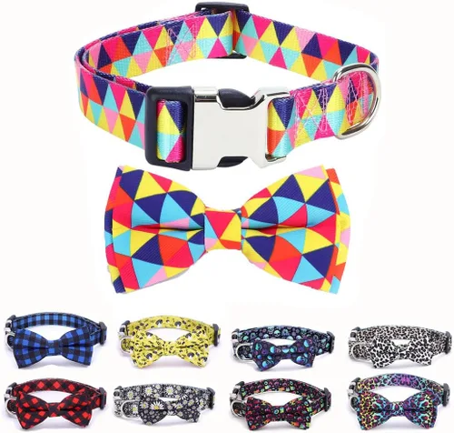 Vista 39 de Collares para perros pequeños, con patrón de impresión 3D, de nailon suave, ajustables, para perros pequeños, medianos, grandes, hembra, niño 1