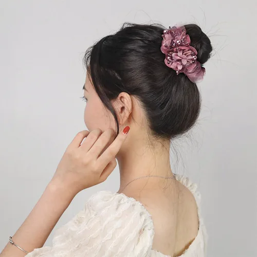 Vista 4 de 4 bandas elásticas para el cabello con diamantes de imitación para mujer, bandas elásticas para el cabello con diamantes de imitación, ligas