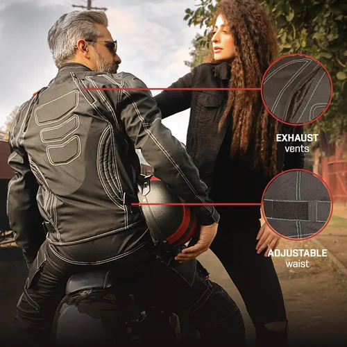 Vista 5 de WICKED STOCK Chaqueta de motocicleta para hombre, motociclismo, deportes de potencia, equipo de equitación, motocross, carreras, aventura