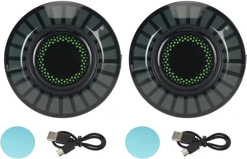 Vista 9 de Luces interiores para automóvil, 2 lámparas magnéticas de ritmo RGB, 32 bits que cambian de color, control de aplicación, luz de ritmo LED de música