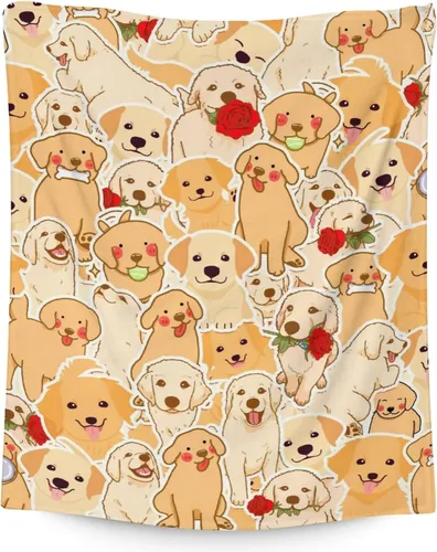 Vista 10 de Golden Retriever - Manta de regalo – 30 x 40 pulgadas, bonita manta de perro para amantes de los perros, niños, niños y niñas, mantas suaves