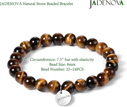 Vista 4 de JADENOVA - Brazalete de piedras de yoga para parejas