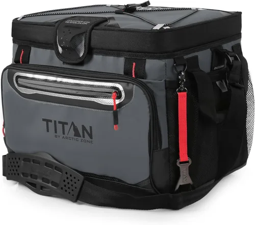 Vista 11 de Titan by Arctic Zone Deep Freeze Cooler - Zipperless Hardbody Cooler - Deep Freeze Insulation, HardBody Liner, and SmartShelf Gris Piel de Tiburón