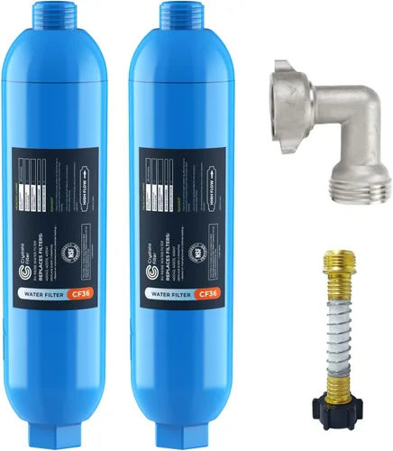 Vista 7 de CRYSTALA Filtro de agua para vehículos recreativos/caravana, filtro de agua en línea que reduce eficazmente mal sabor, olores, cloro y sedimentos