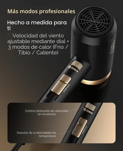 Vista 5 de Secador de pelo, secador de pelo CONFU con difusor, secador de pelo profesional 21000PRM, secador de pelo iónico negativo portátil ligero de secado