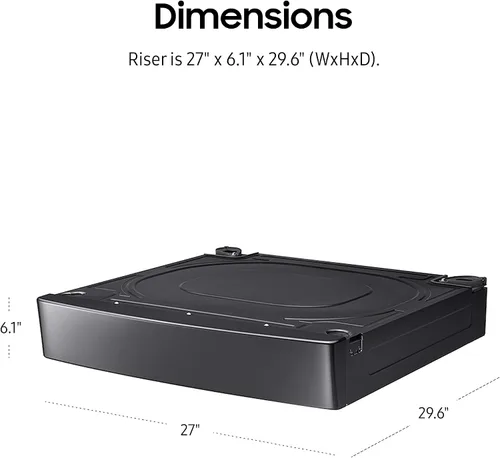 Vista 3 de SAMSUNG Soporte de pedestal elevador de lavandería de 27 pulgadas de ancho para lavadora o secadora de carga frontal de 27 pulgadas de ancho, eleva