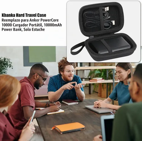 Vista 9 de Khanka, estuche rígido para cargador portátil de batería externa Anker PowerCore Speed 10000 10000mAh QC 3.0 Negro