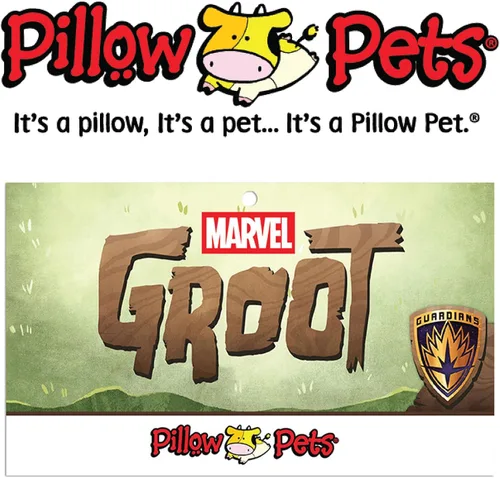 Vista 6 de Pillow Pets Marvel Guardianes de la Galaxia Groot, juguete de peluche de 16 pulgadas