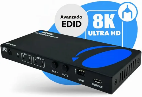 Vista 6 de OREI Interruptor de matriz HDMI 2x2 – 8K HDMI 2.1, EDID, IR, VRR, FVA, ALLM