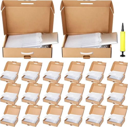 Vista 8 de Dunzoom Paquete de 10 cajas de envío para laptop con bolsas inflables para Marrón