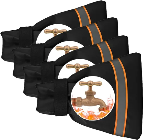 Vista 10 de Fundas para llave de agua exteriores para invierno, aislamiento térmico, 9.8 x 6.3 pulgadas, impermeables, protección contra el hielo, cubierta Verde