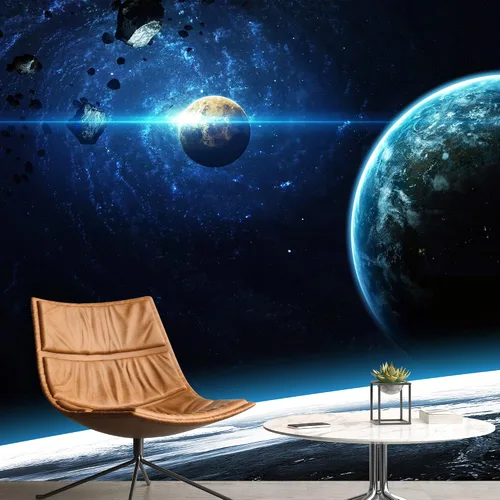 Vista 15 de NWT Calcomanía removible para pared, diseño de nube galáctica, estrella, nebulosa, fantasía, ciencia ficción, astronomía y arte espacial, arte