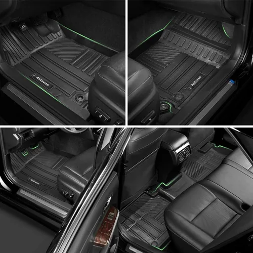 Vista 6 de Alfombrillas de piso de 2 filas y revestimiento de carga compatibles con Camry 2012-2017, alfombrillas de goma para todo tipo de clima, negras