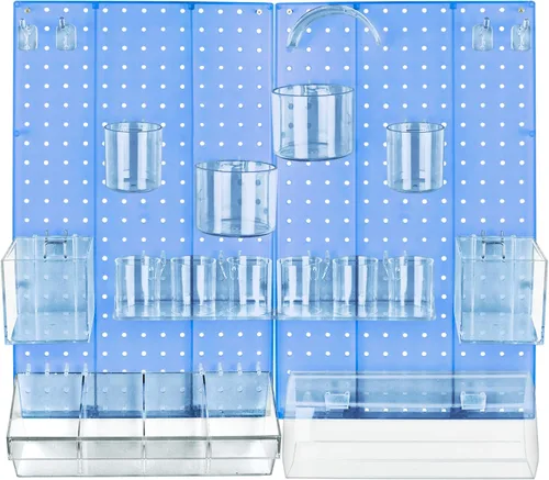 Vista 8 de Azar Displays 900944-BLK El kit organizador de pared multiusos de 24 piezas con dos paneles y surtido de accesorios: ganchos, compartimento divisor
