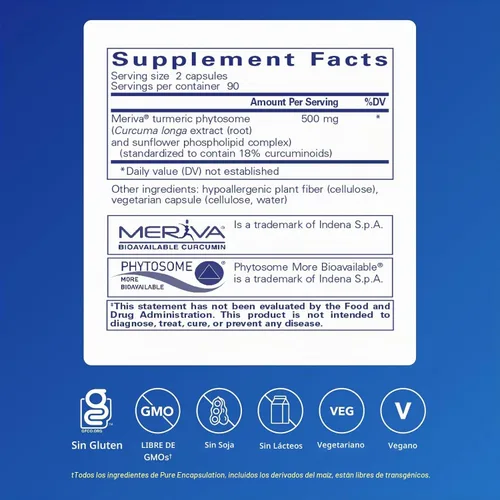 Vista 2 de Cápsulas de cúrcuma CurcumSorb de Pure Encapsulations, 180 cápsulas, 1