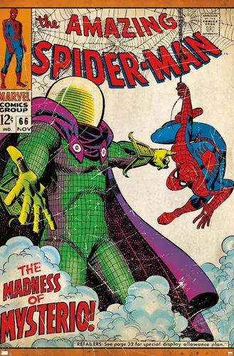Vista 9 de Marvel Comics Spider-Man - Póster de pared Amazing Spider-Man #66, 22.4 pulgadas de largo x 14.7 pulgadas de ancho, versión enmarcada de madera