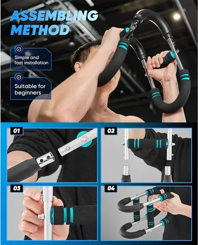 Vista 6 de Entrenador de Brazo Twister, Equipo de Entrenamiento de Pecho Ajustable de 40-100 lb, Entrenador de Brazo Power Twist, Fortalecedor de Antebrazo