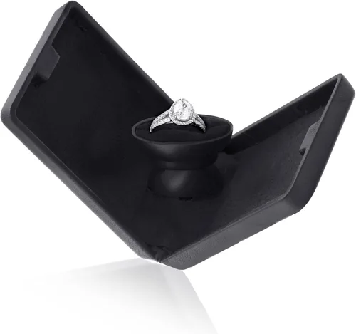 Vista 3 de Noble Caja para anillos de compromiso Pop the Question Caja de anillo de compromiso plana y delgada para propuesta u ocasión especial