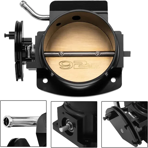 Vista 2 de Ensamble de cuerpo de acelerador de 92 mm de Endxedo Compatible con motor LS LS1 LS3 LS6 LSX de 4 pernos de aluminio negro