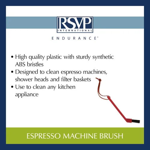 Vista 8 de RSVP Herramienta de limpieza internacional de café expreso, cepillo para máquina, rojo